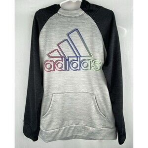 ADIDAS Girls Sweatshirt Medium 10 12 Pullover Hoodie Pocket Sporty Comfy